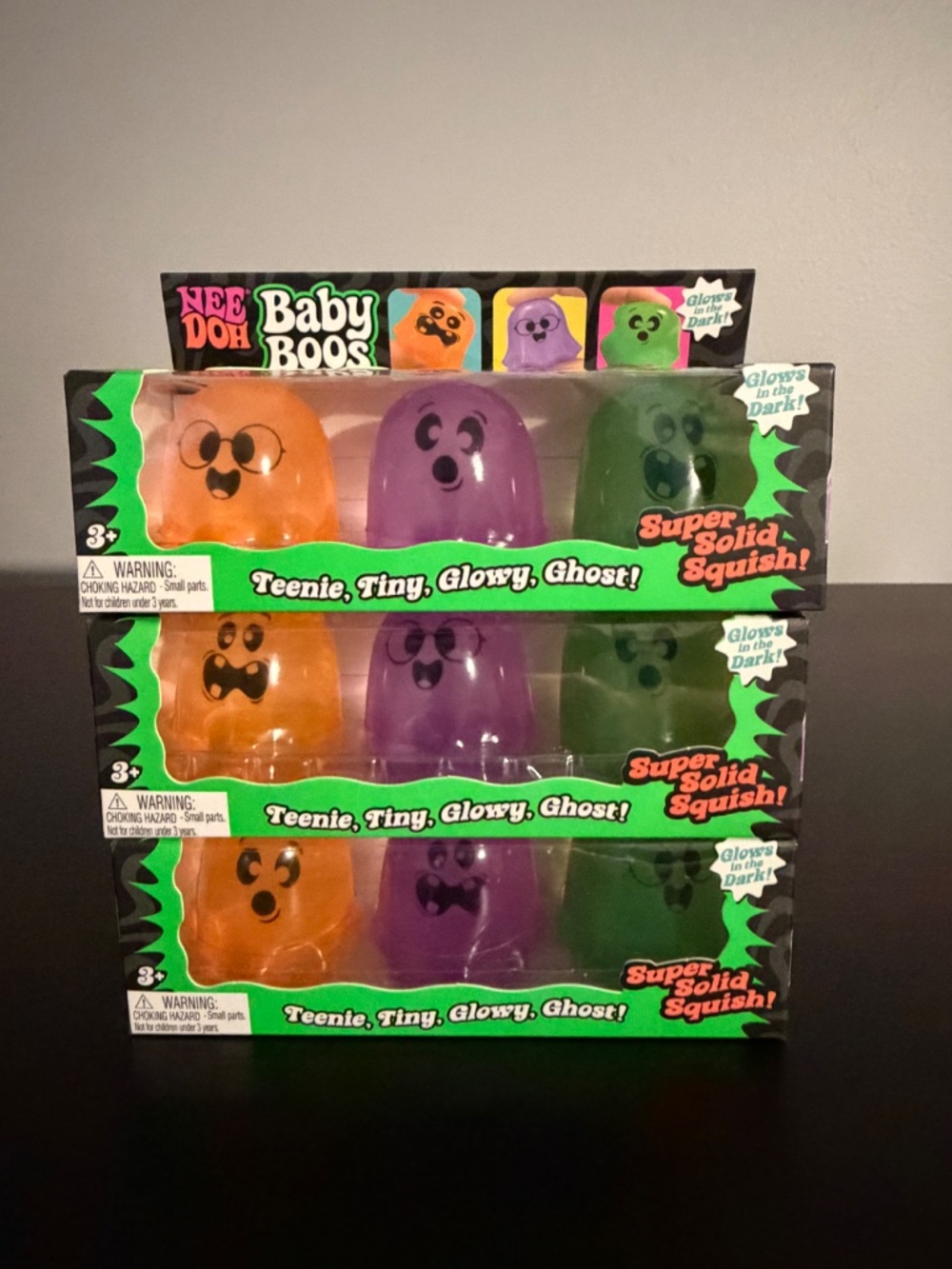 NeeDoh Baby Boos Ghosts Glow in the Dark COMPLETE Set of 9 (SUPER RARE)